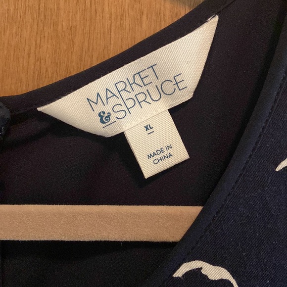 Market & Spruce Shada navy dress with birds - Picture 5 of 13